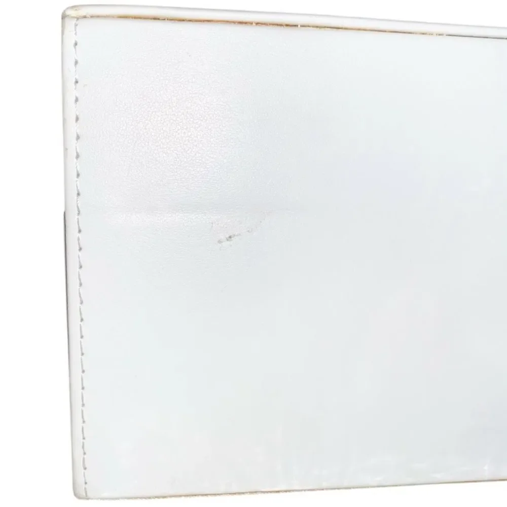 Dior Faux Leather Satin Lined Hinged White/Gold Jewelry Storage Display Gift Box